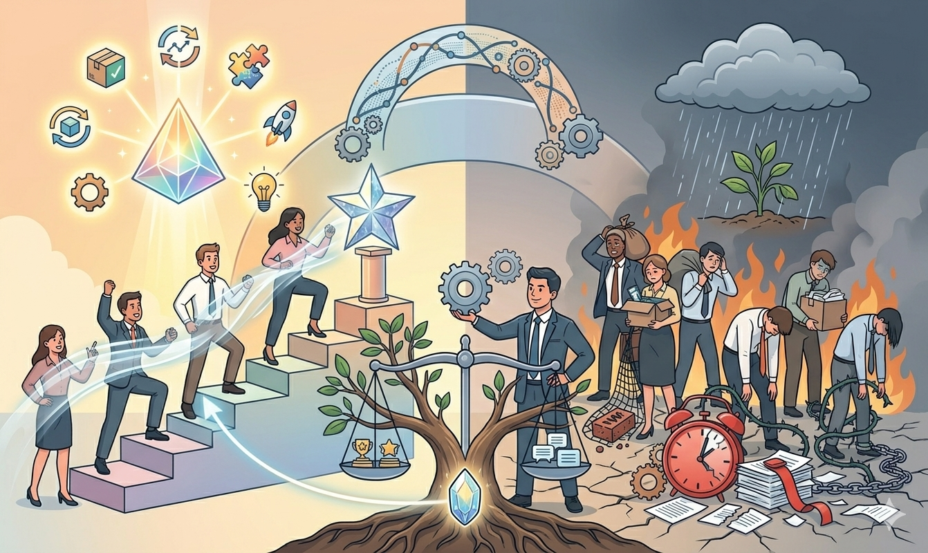 성과(Performance)를 만드는 혁신 요구, 소진(Burnout)을 부르는 혁신 요구 대표 이미지