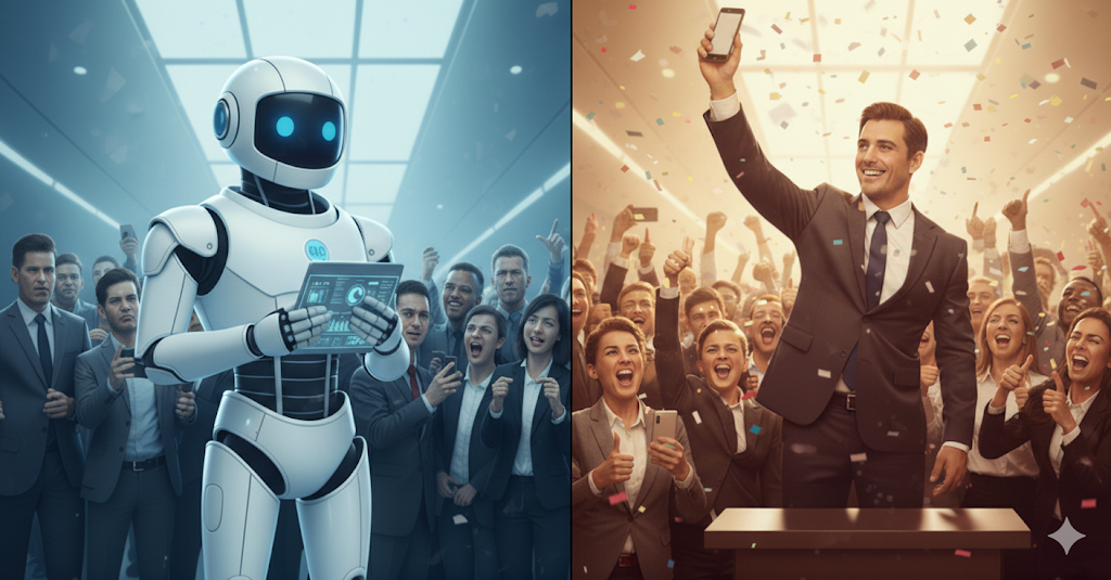 AI와 인간의 기술 홍보 결과의 차이