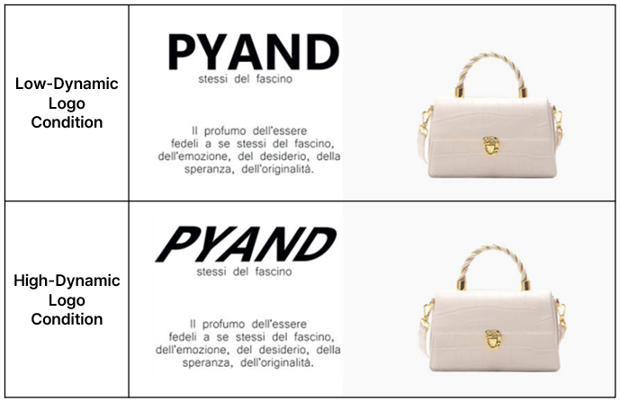 가방 브랜드 로고의 역동성 조작 실험 이미지